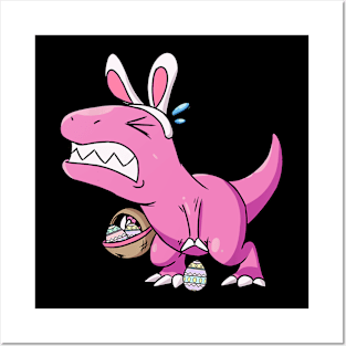 Easter Dinosaur Shirt T-Rex Egg Hunt is On Funny Tee Basket Posters and Art